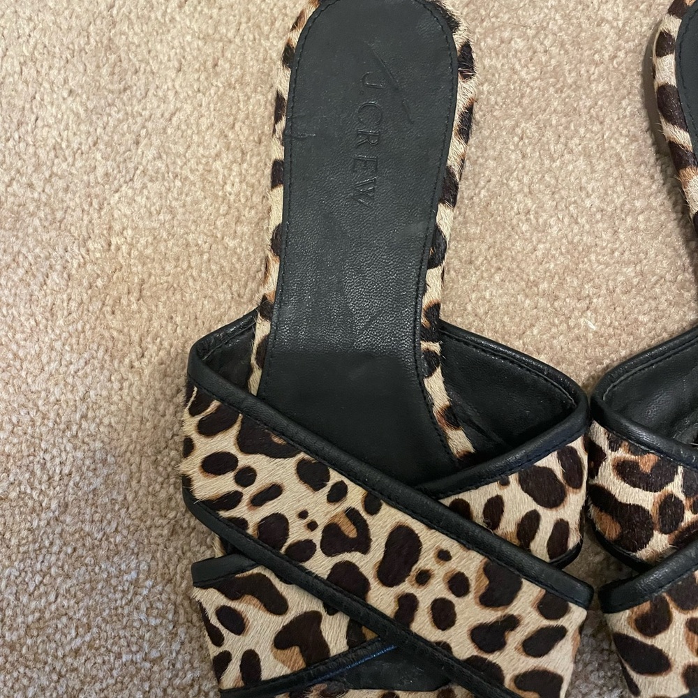 J. Crew Brown and Black Sandals with Crossed Straps - Picture 2 of 4